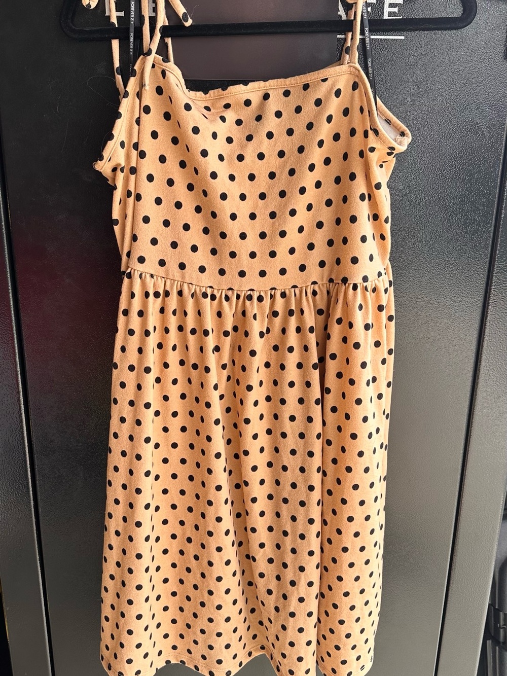 Brown Polka Dot Sundress - Sleeveless - Terry cloth